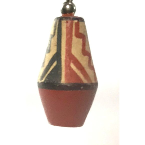 Handmade Southwestern Ceramic Earrings Hand Painted - Picture 3 of 4